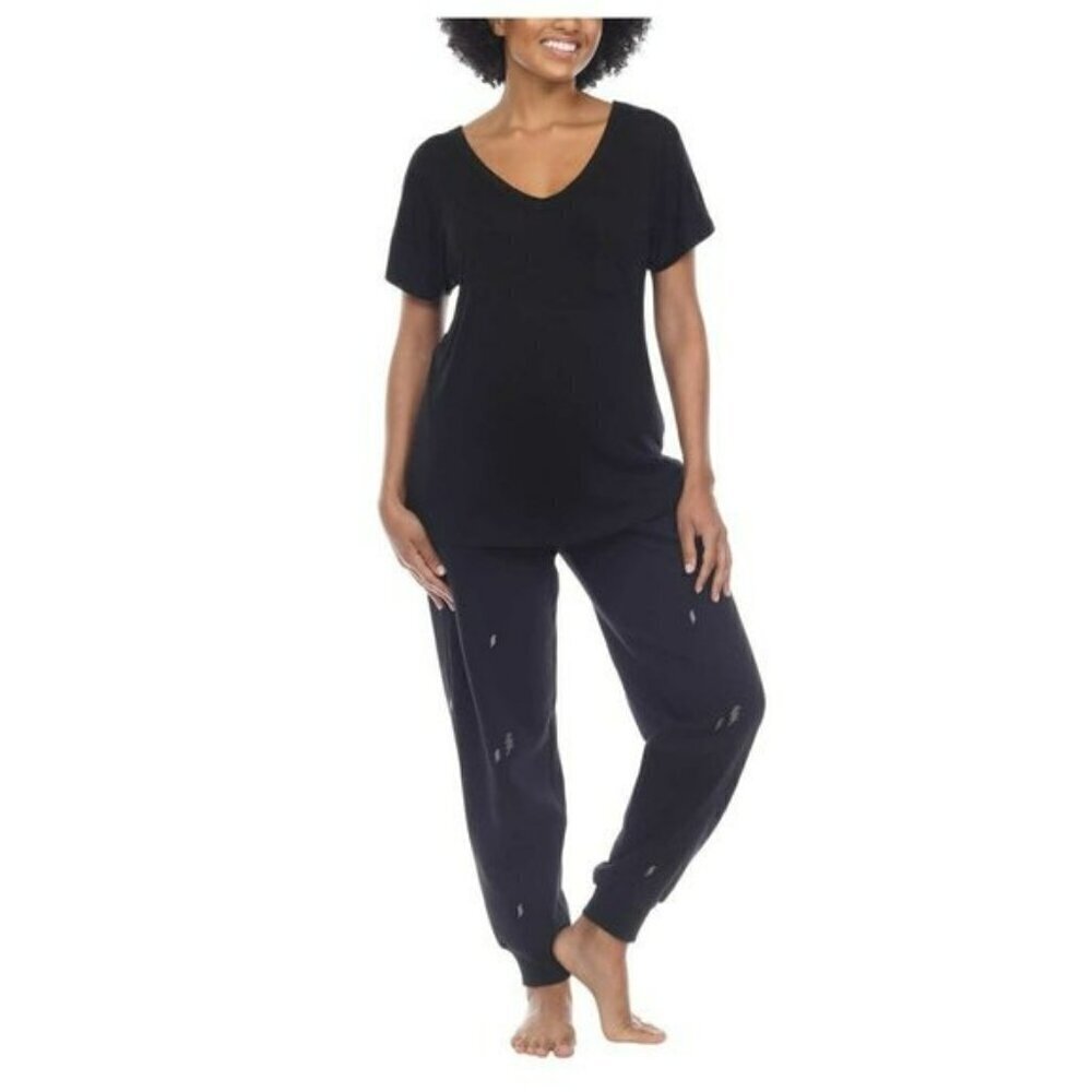 NWT Honeydew Women's 2-piece Pajama Cotton Blend Embroidered Top and Pants Loung